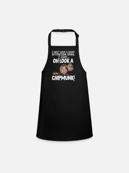 Cadeau de rongeur chipmunk - Tablier Enfant - noir - Devant