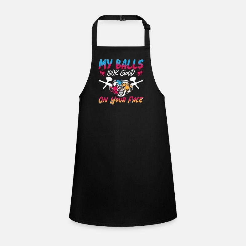 Paintball My Balls Look Splatter Paintball Player Children's Apron