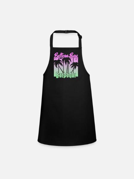 Vintage Bottom Bay Barbados Sunset - Children's Apron - black - Front