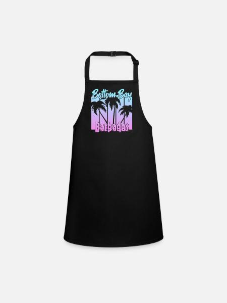 Vintage Bottom Bay Barbados Sunset - Children's Apron - black - Front
