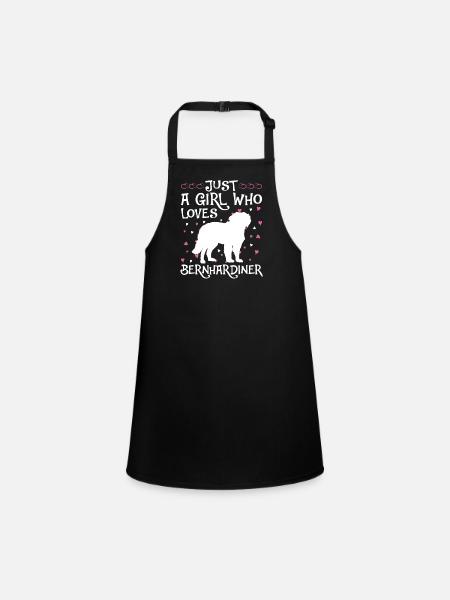 St. Bernard Gift Dogs - Children's Apron - black - Front