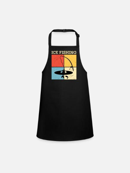 Eisfischen Angeln Eisfischer Eisfisch - Children's Apron - black - Front
