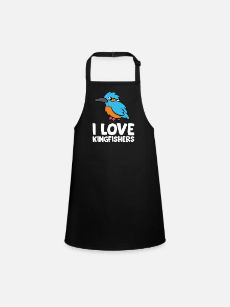Martin pêcheur - I love kingfishers - Tablier Enfant - noir - Devant