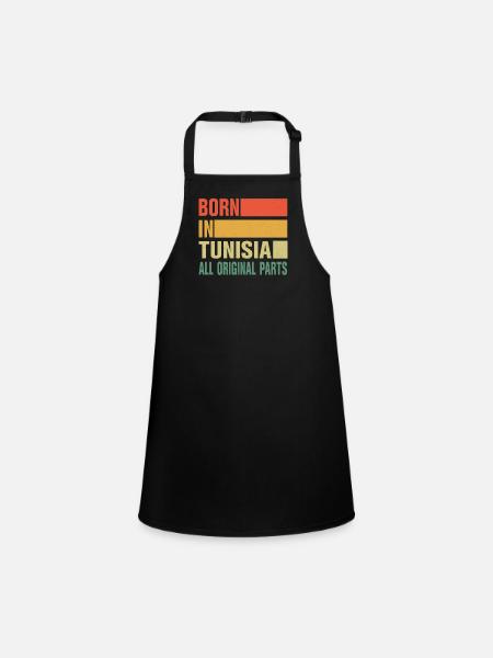 Né en Tunisie - Tablier Enfant - noir - Devant
