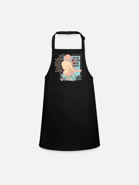 Anxiety Depression Mental Health - Children's Apron - black - Front