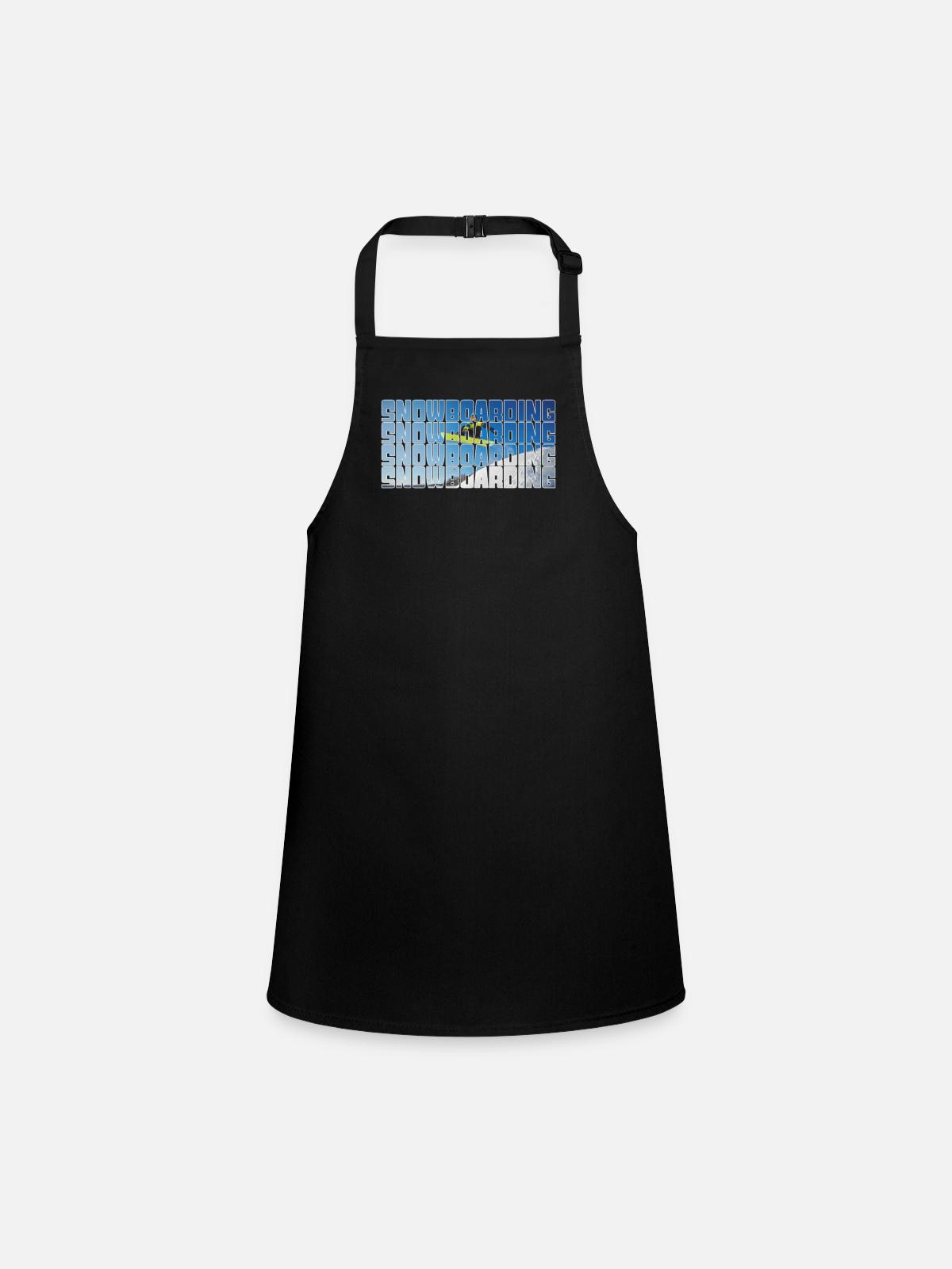 snowboarding - Children's Apron - black - Front