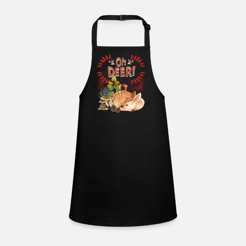 Roe deer Bambi fawn in the forest funny saying, Pun Children's Apron