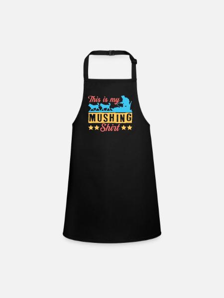 Sled Dog Racing Sled Dogs Gift - Children's Apron - black - Front