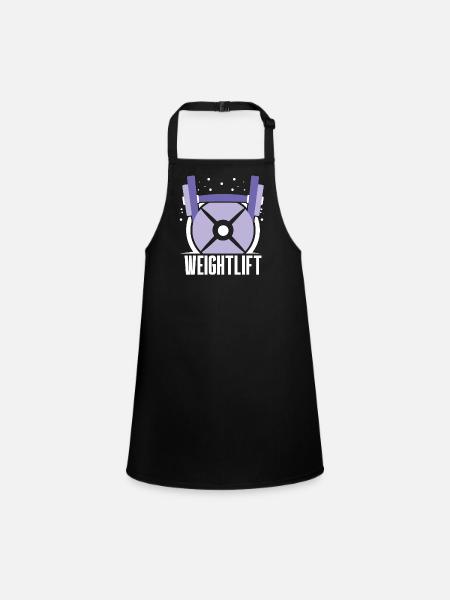 Weightlifting Workout Gym Weightlifting Fitness - Children's Apron - black - Front