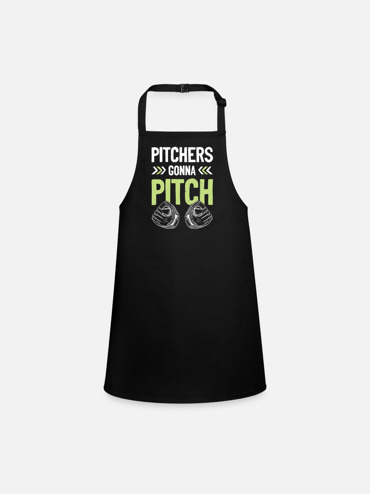 Baseball pitcher - Children's Apron - black - Front