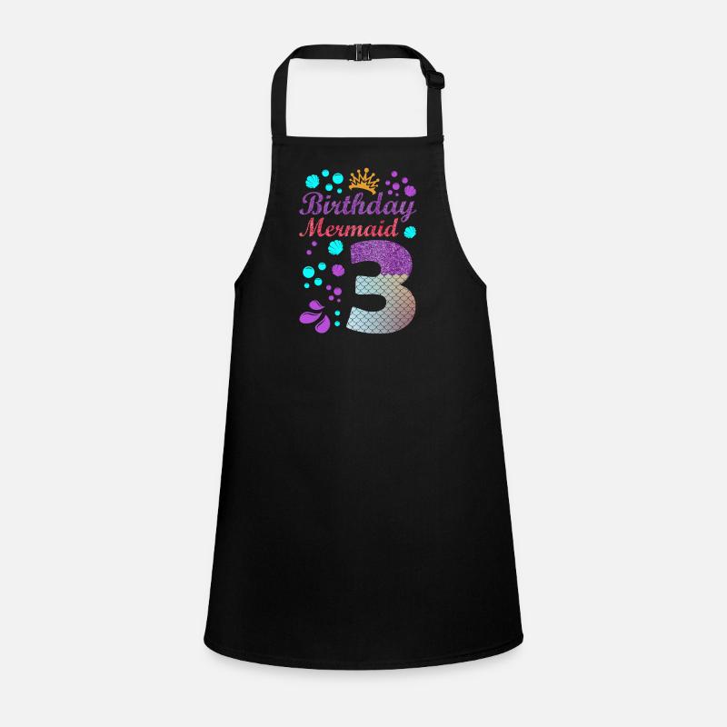 Birthday Mermaid 3 Shell Summer Vibe 3 Children's Apron