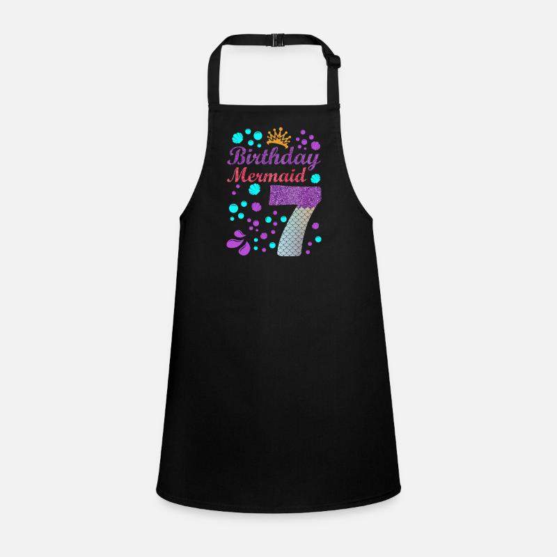 Birthday Mermaid 7 Shell Summer Vibe 7 Children's Apron
