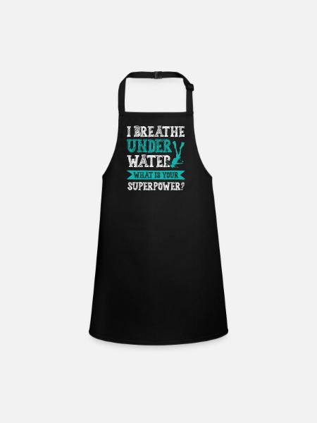 Diving Superpower - Children's Apron - black - Front