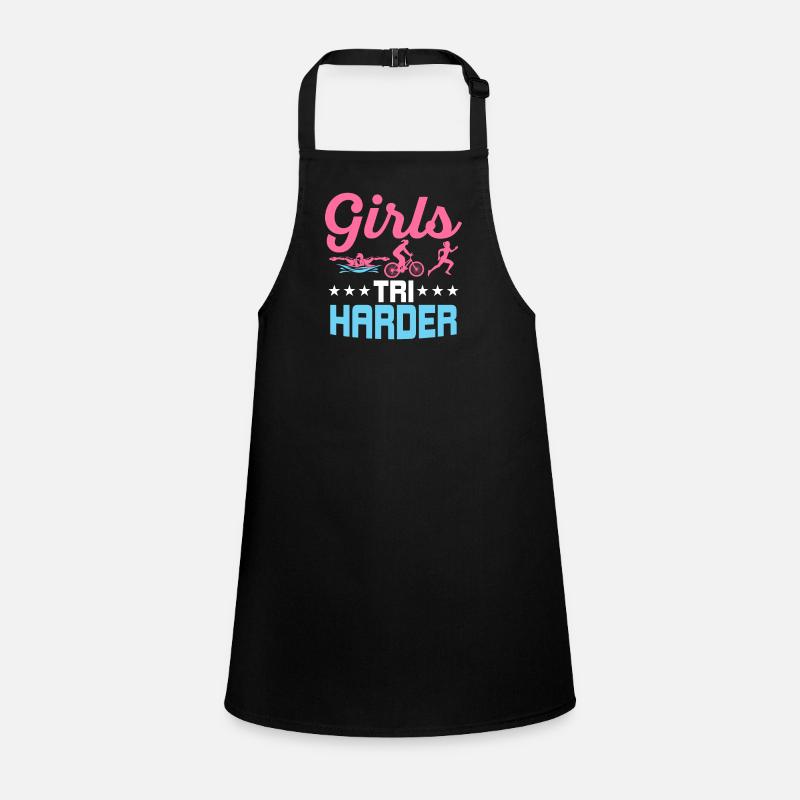 Girls Tri Harder Triathlete Triathlon Schürze für Kinder