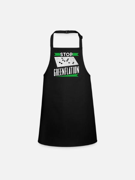Greenflation Stop Green Inflation Energy - Children's Apron - black - Front