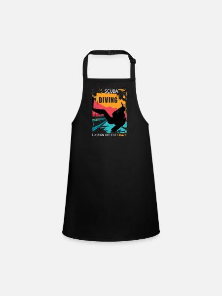 Cadeau de plongée sous-marine Plongeur sous-marin - Tablier Enfant - noir - Devant
