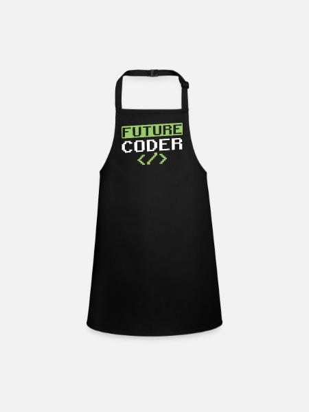 Future Coder Coding Programmer Code - Children's Apron - black - Front