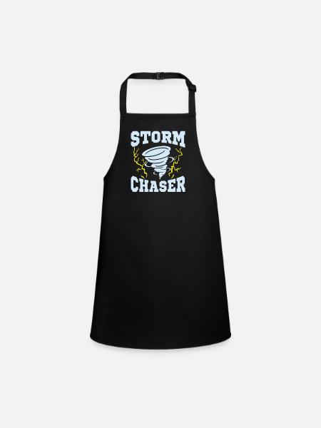 Storm Chaser Meteorologist Meteorology - Children's Apron - black - Front
