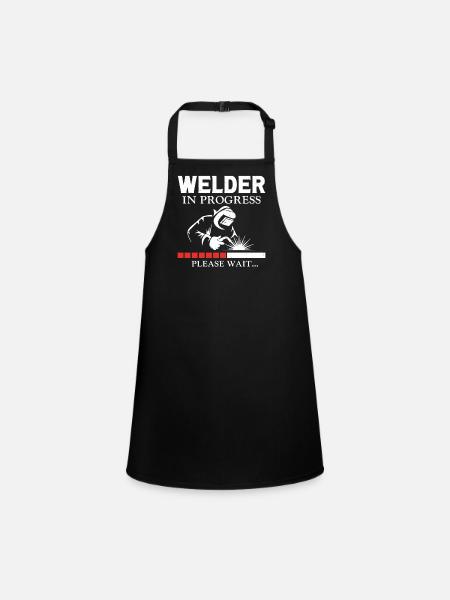 Welder Welding Apprentice Vintage - Children's Apron - black - Front