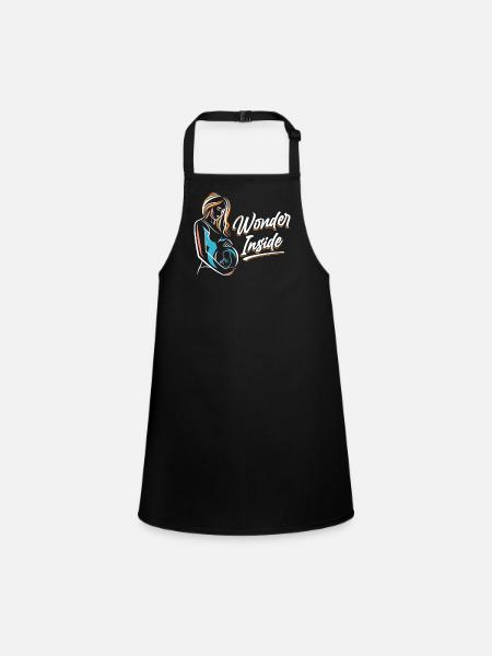 Miracle Inside Cute Baby Inside Pregnant - Children's Apron - black - Front