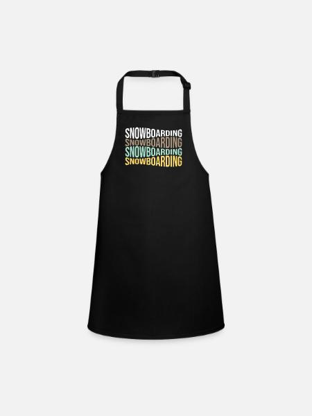 snowboarding - Children's Apron - black - Front