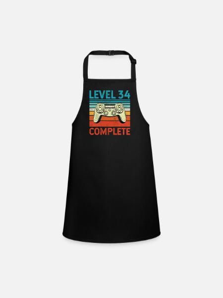 Level 34 Complete - Schürze für Kinder - Schwarz - Vorne