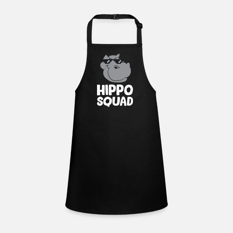 Nilpferd - Hippo Squad mit Sonnenbrille Schürze für Kinder