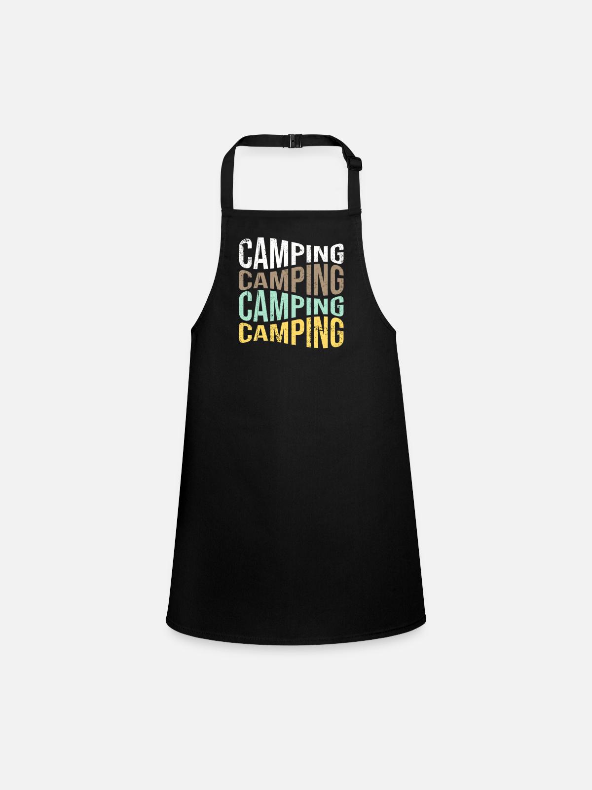 camp - Children's Apron - black - Front