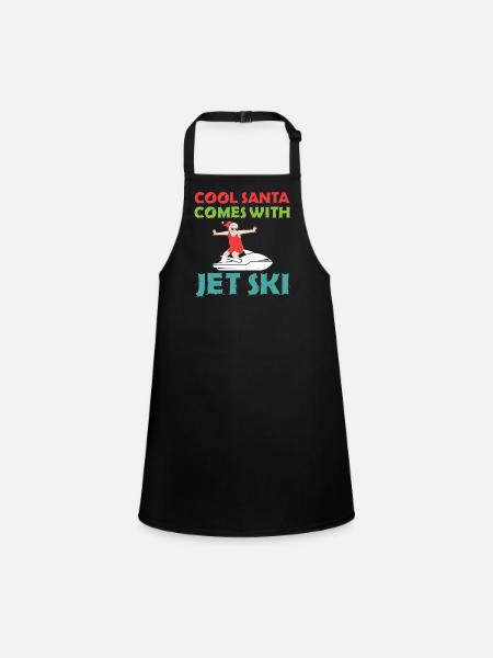 Cool Santa Claus vient avec jet ski - Noël - Tablier Enfant - noir - Devant