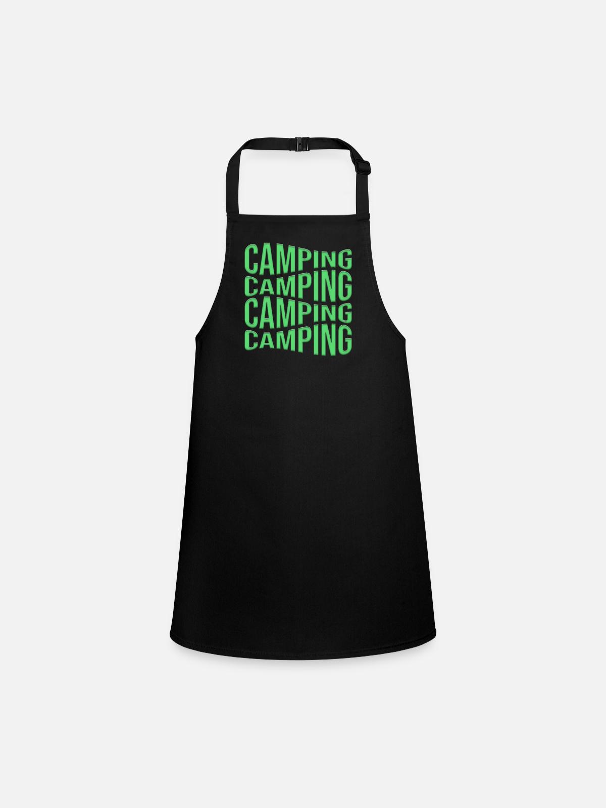 camp - Children's Apron - black - Front