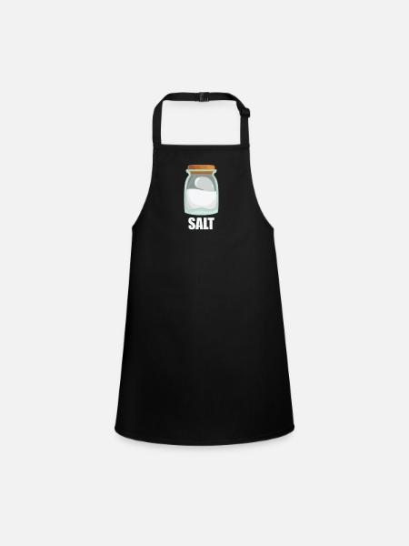 Salt Spice Taste Food Cooking - Children's Apron - black - Front