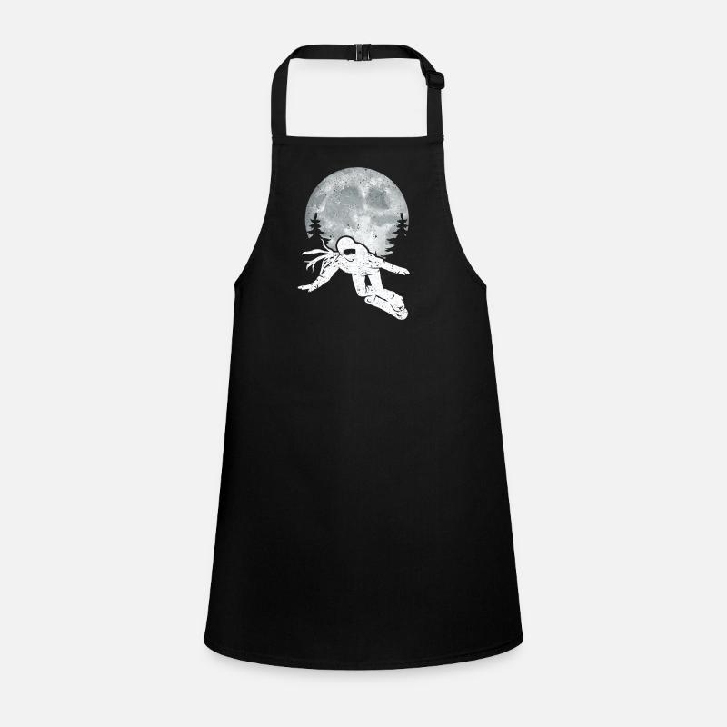 Snowboard Moon Funny Snowboarders Freestyle Snow Children's Apron
