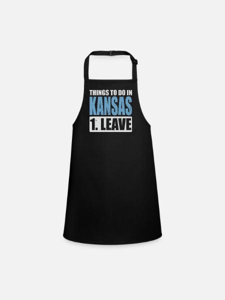 Kansas Meme - Children's Apron - black - Front
