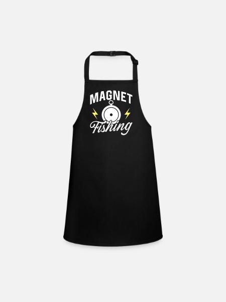 Magnetfischen Magnetfischer Magnet - Schürze für Kinder - Schwarz - Vorne