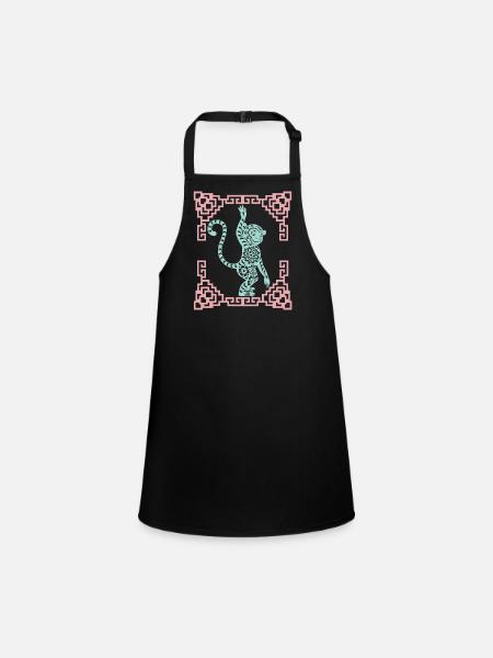 Année du Singe, Horoscope chinois Chine - Tablier Enfant - noir