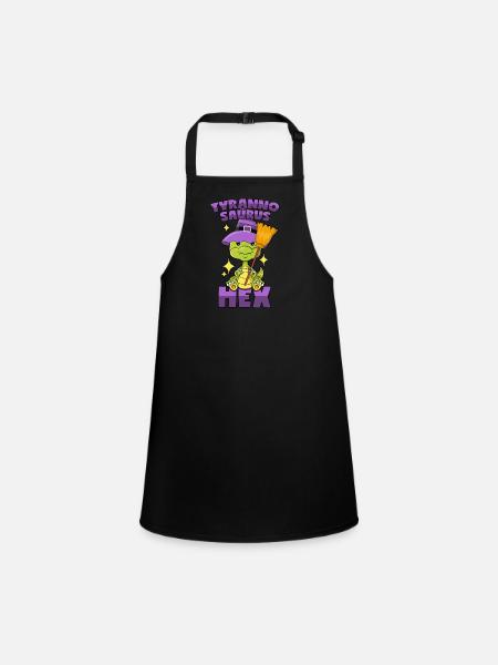 Tyrannosaure hexagonal - Tablier Enfant - noir - Devant