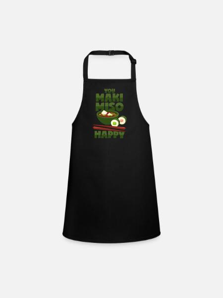 Maki & Miso - Japanisches Essen - Schürze für Kinder - Schwarz - Vorne