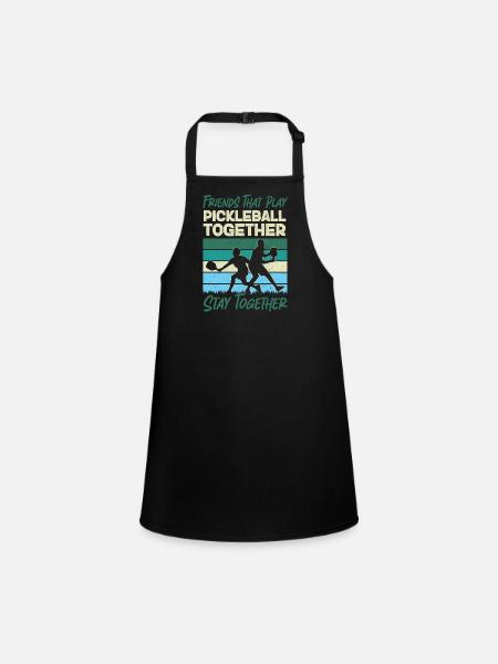 Pickleball Buddies Rétro Vintage - Tablier Enfant - noir - Devant