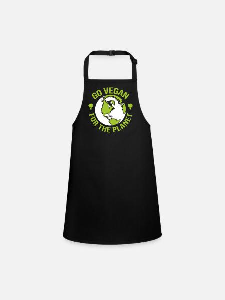 Go Vegan for the Planet - Activist - Children's Apron - black - Front