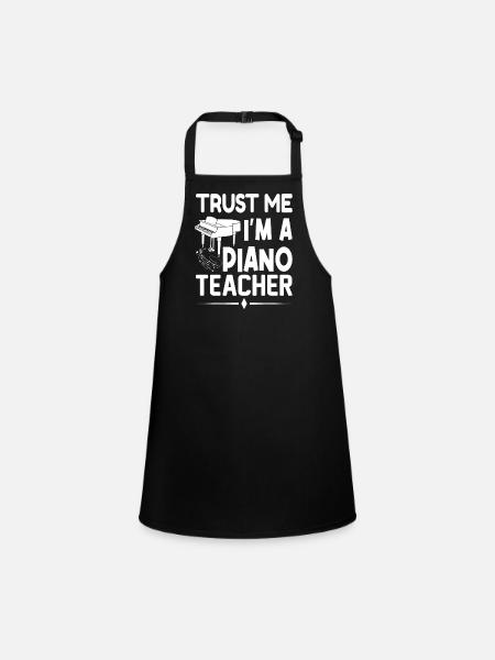 Pianiste Pianiste Pianiste Professeur de piano - Tablier Enfant - noir - Devant