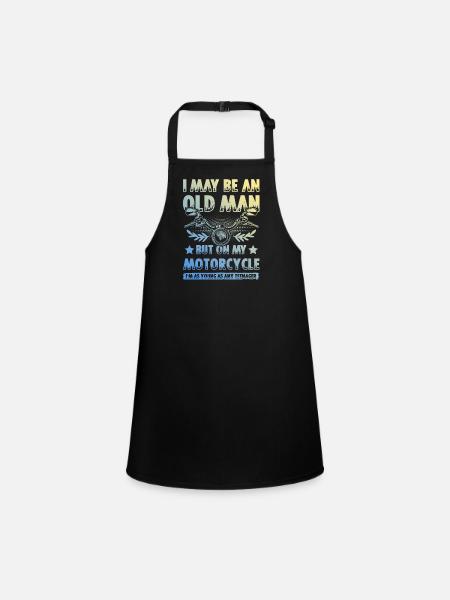 Vieux moto vieil homme - Tablier Enfant - noir - Devant