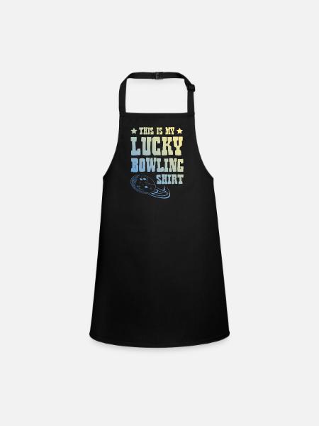 Bowling Shirt - Schürze für Kinder - Schwarz - Vorne