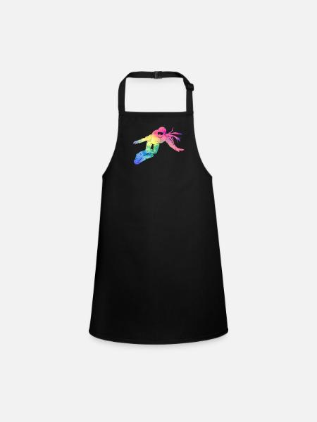 Boarder Girl Snowboarder Snowboard Ski Winter Sports - Children's Apron - black - Front