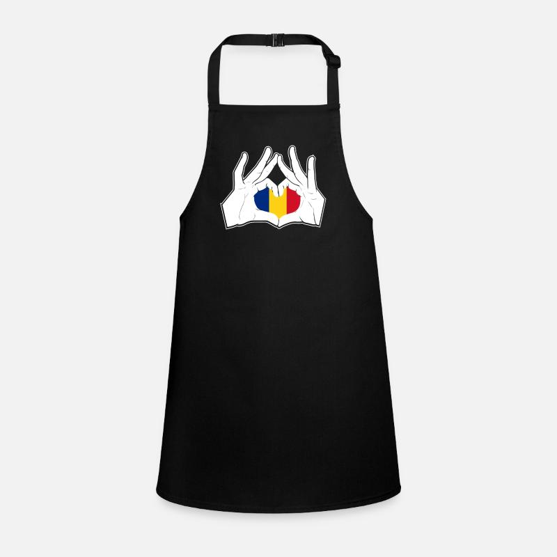 Romania Hand Heart Flag Children's Apron