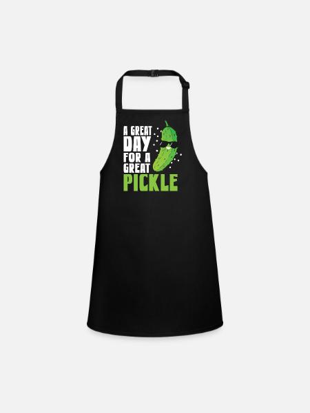 A Great Day For A Great Pickle - Children's Apron - black - Front