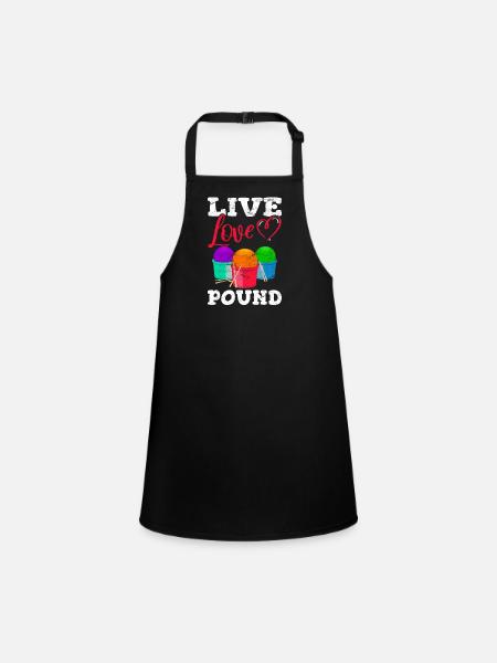 Cardio Drumming Live Love Pound Workout Gym Fitnes - Children's Apron - black - Front