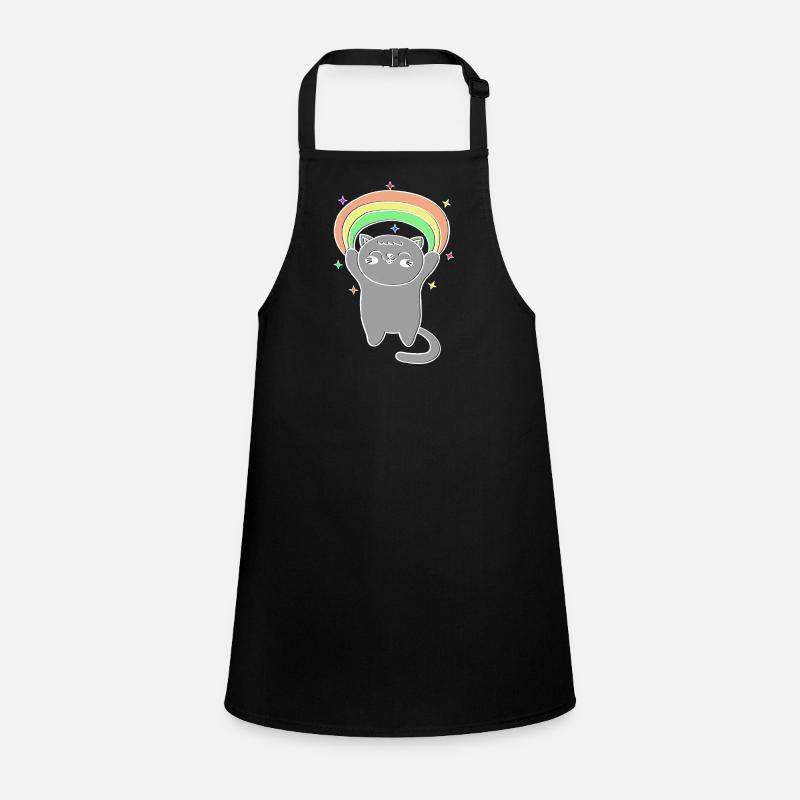 Katzen Regenbogen Weihnachtsoutfit Schürze für Kinder