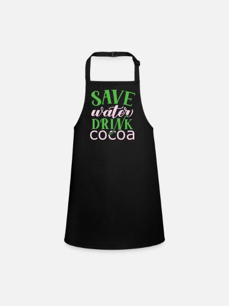 Je suis un buveur de chocolat chaud Choco Drink - Tablier Enfant - noir - Devant