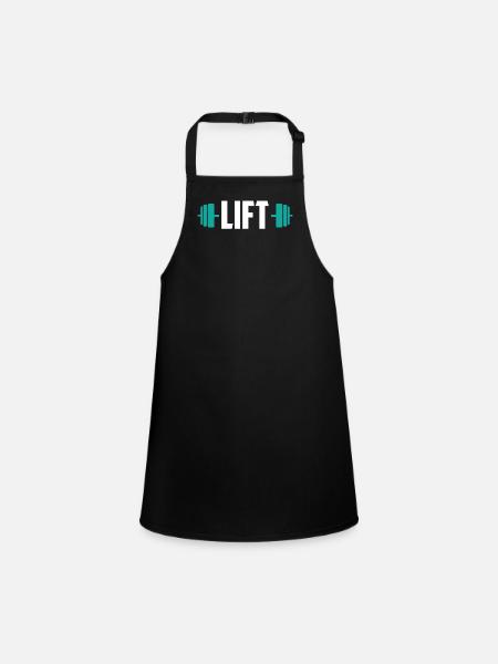 Lift Gewichtheber Gym Gewichtheben Workout - Schürze für Kinder - Schwarz - Vorne