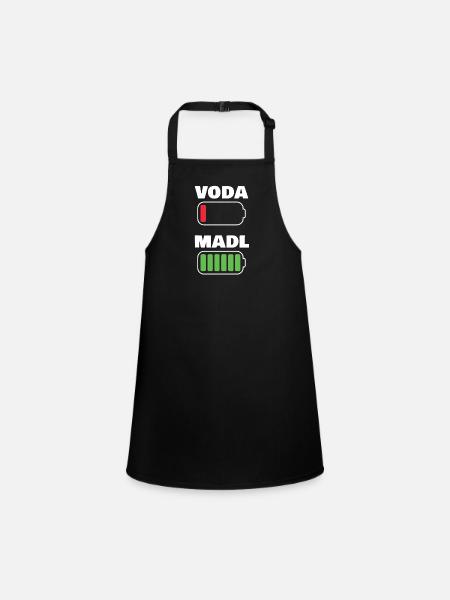 Voda Madl - Schürze für Kinder - Schwarz - Vorne